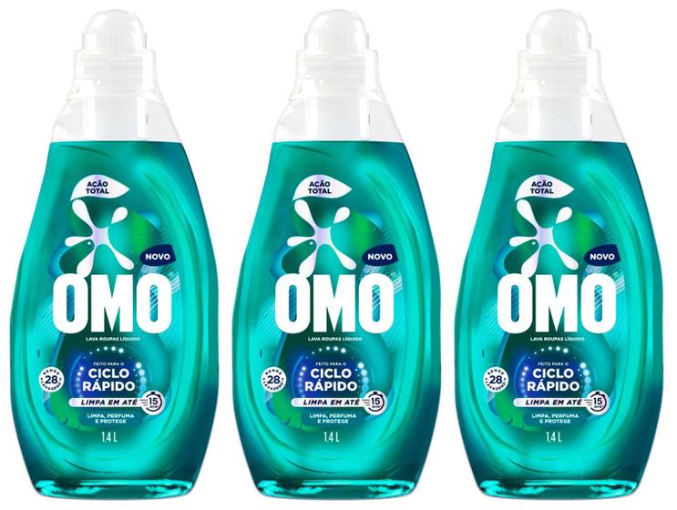 Kit Sabão Líquido 1,4L 3 Unidades OMO