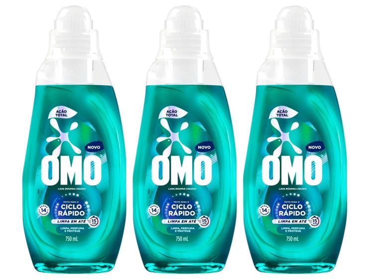 Kit Sabão Líquido 750ml 3 Unidades OMO