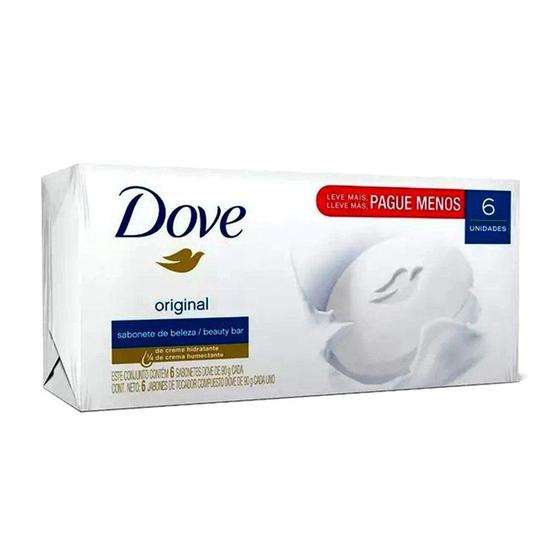 Kit Sabonete Dove Original em Barra com 6 unidades de 90g cada Menor preço em Kit Sabonete Dove Original em Barra com 6 unidades de 90g cada