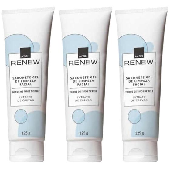 Imagem de Kit Sabonete Gel de Limpeza Facial Renew 125g (3 unidades) - Avon