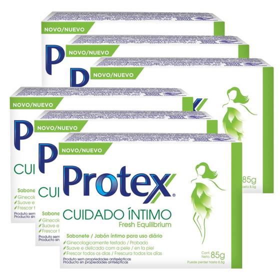 Imagem de Kit Sabonete Íntimo Barra Protex Fresh Equilibrium 85g com 6 unidades