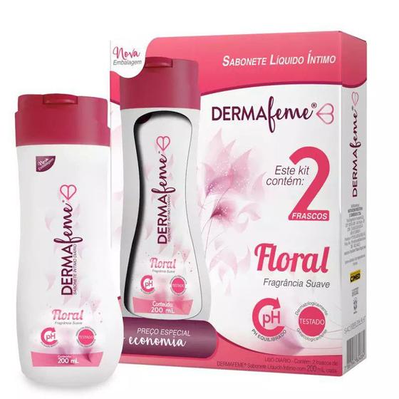 Imagem de KIT Sabonete Íntimo Dermafeme Floral 200 mL C/2 Frascos