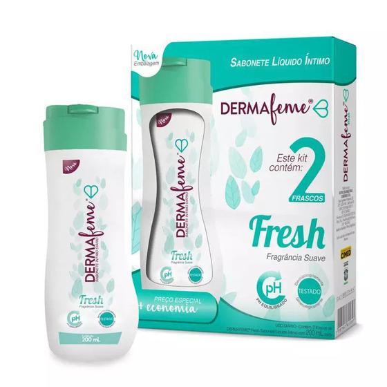 Imagem de KIT Sabonete Íntimo Dermafeme Fresh 200 mL C/2 Frascos