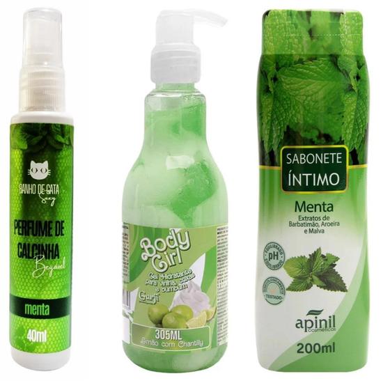 Imagem de Kit Sabonete Íntimo Menta + Perfume de Calcinha Menta + Body Girl Limão
