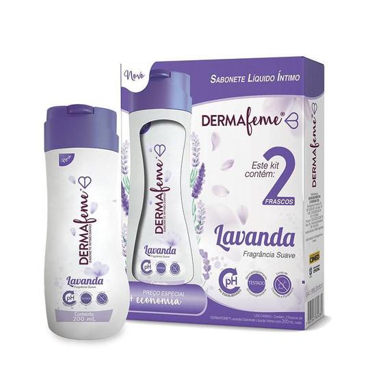 Imagem de Kit Sabonete Líquido Íntimo Dermafeme Lavanda 2 Unidades