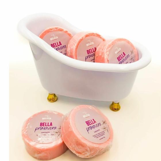 Imagem de Kit Saboneteira Banheira com 5 sabonetes Bella Primavera