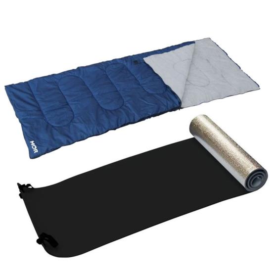 Imagem de Kit Saco de Dormir 4  C com Extensao para Travesseiro + Isolante Termico