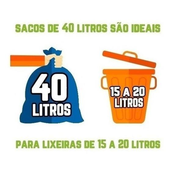 Imagem de Kit Saco De Lixo 100Un 100L E 100Un 40L Preto Reforçado