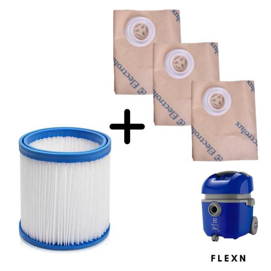 Imagem de KIT Saco e Filtro Aspirador de pó Electrolux FLEXN Original