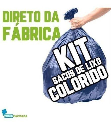 Imagem de Kit Saco Lixo 60 Lts 100un Preto + 100un Azul Reforçado