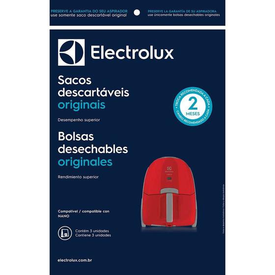 Imagem de Kit Sacos Descartáveis Nano Electrolux com 3 unidades