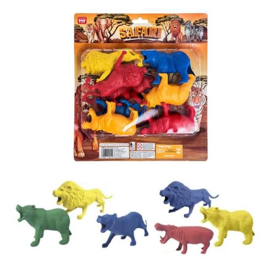 Imagem de Kit Safari Animais Miniatura De Brinquedo Infantil 8 Peças