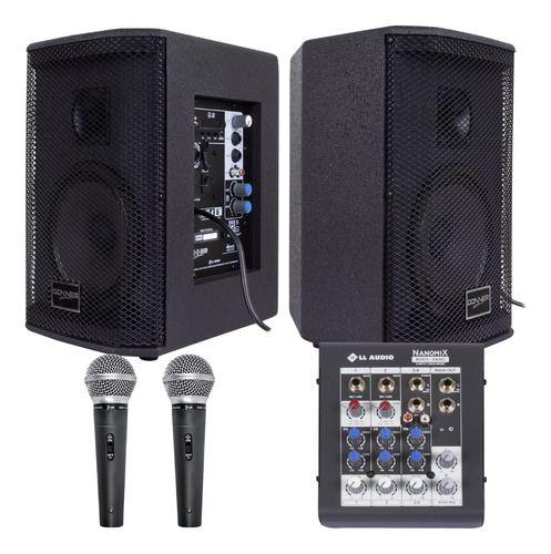 Kit Saga 6 Bt Ativa Passiva Microfone C/ Fio Mesa 4 Canais Sonorização Escritório Evento Viagem Área Menor preço em Kit Saga 6 Bt Ativa Passiva Microfone C/ Fio Mesa 4 Canais Sonorização Escritório Evento Viagem Área