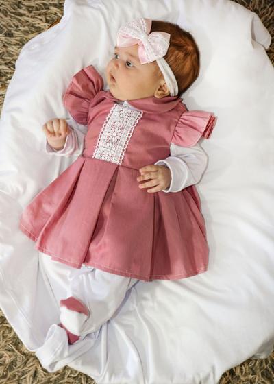 Imagem de Kit Saída Maternidade Coleção Antonela com 04 Peças 100% Algodão Maravilhosa - Emma Baby