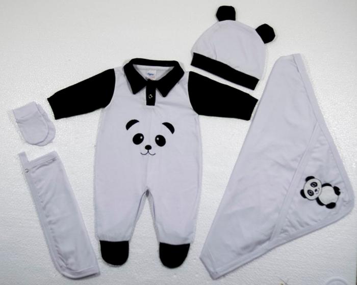 Imagem de Kit saída maternidade urso panda 5 peças menina menino