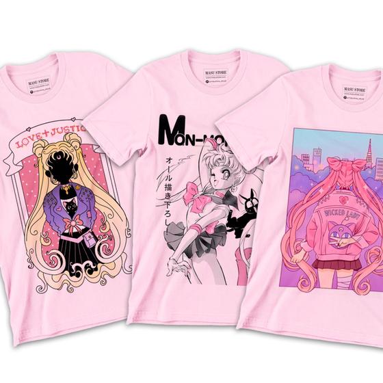 Imagem de Kit Sailor Moon - Camisetas de Anime Aesthetic Kawaii