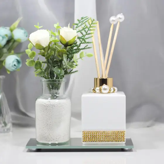 Kit Sala Difusor de Ambiente Difusor de Aromas Dijon Vidro - Magazine Ramos