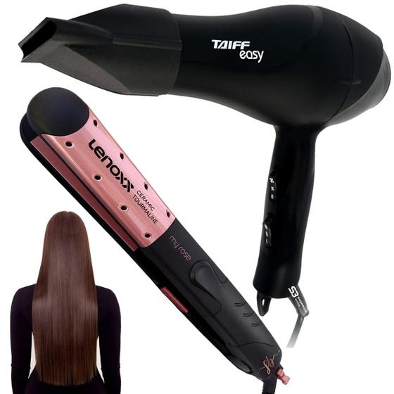 Kit salão secador de cabelos taiff e chapinha turmalina íons Menor preço em Kit salão secador de cabelos taiff e chapinha turmalina íons