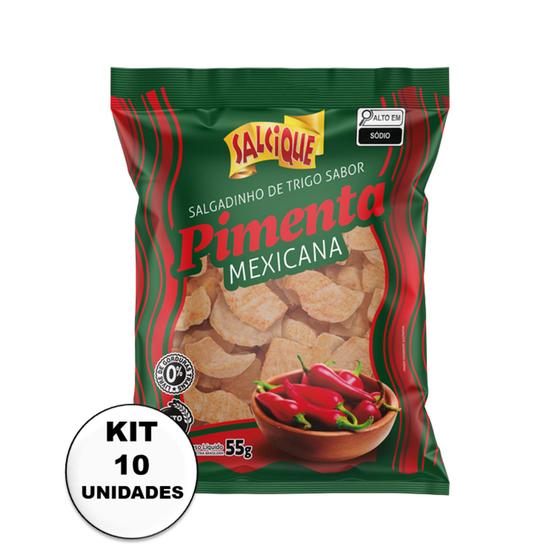 Imagem de Kit Salcique Salgadinho de Trigo Pimenta Mexicana 55g - C/10