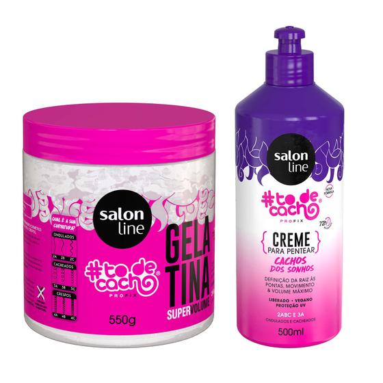 Kit Salon Line Cachos Dos Sonhos Gelatina Capilar E Creme De Pentear Todecacho Kit De Tratamento Para Cabelos Magazine Luiza