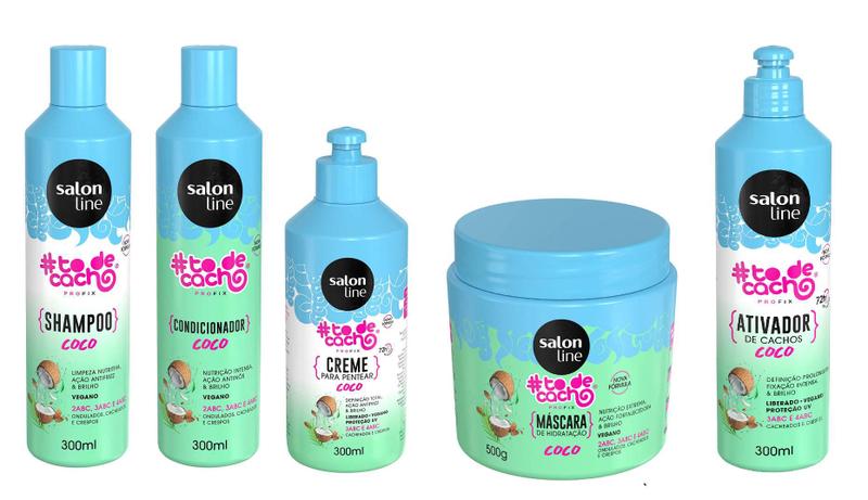 Kit Salon Line Coco Todecacho Shampoo Condicionador Mascara Creme De Pentear E Ativador Kit De Tratamento Para Cabelos Magazine Luiza
