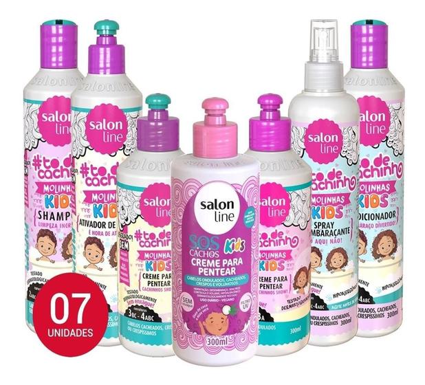 Kit Salon Line Infantil To De Cachinho E Sos Kids 07 Unid Kit De Tratamento Para Cabelos Magazine Luiza