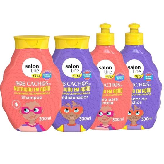 Imagem de Kit Salon Line Kids Nutrição Em Ação Sos Cachos C/4