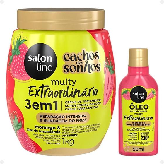 Imagem de Kit Salon Line Multy Extraordinário 1 Creme E 1 Óleo Morango