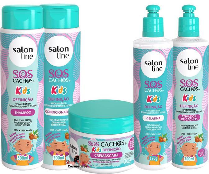 Kit Salon Line Sos Cachos Kids Definicao Completo 5 Produtos Kit De Tratamento Para Cabelos Magazine Luiza