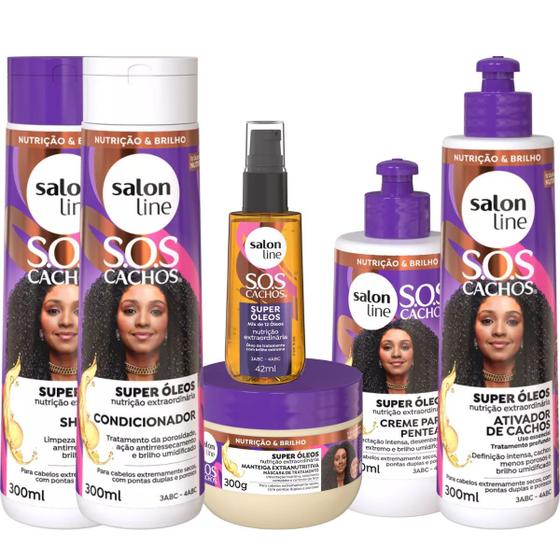 Imagem de Kit Salon Line Sos Cachos Super Oleos Tratamento Nutrição Com Super Òleo