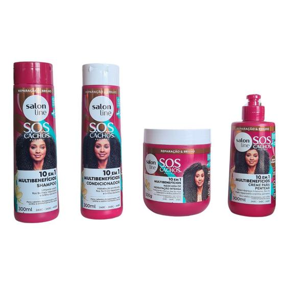 Imagem de Kit Salon Line SOS+Poderosos Shampoo+Cond+Masc+Creme Pentear