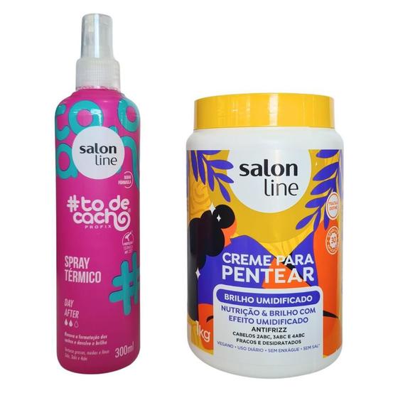 Imagem de Kit Salon Line Spray Térmico + Creme Brilho Umidificado 1Kg