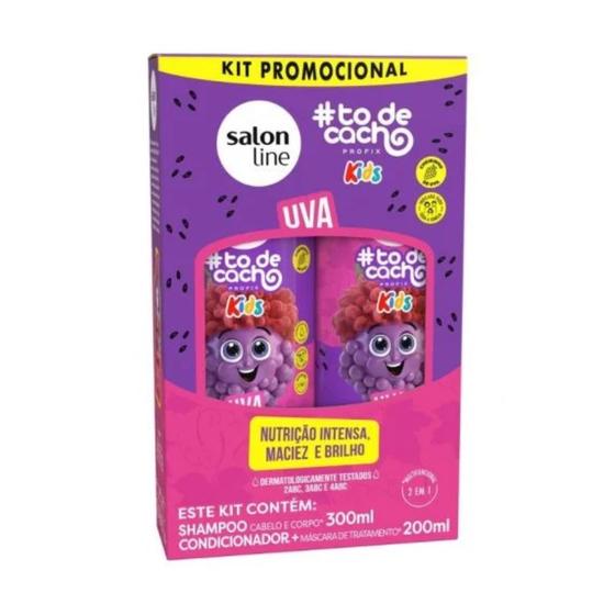 Imagem de Kit Salon Line To de Cacho Kids Uva Shampoo 300ml e Condicionador 200ml