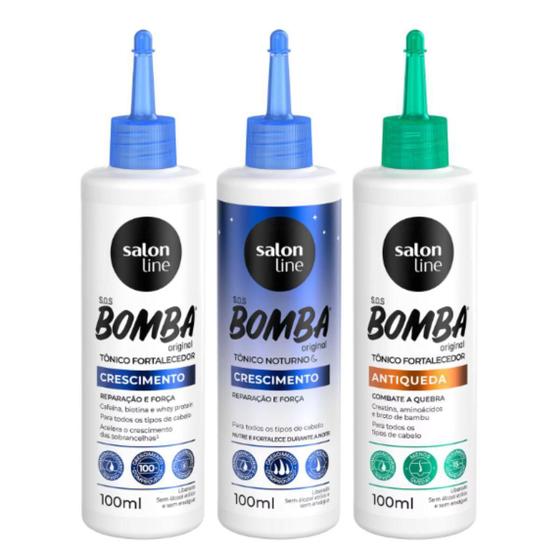 Imagem de Kit Salon Line Tônicos Sos Bomba 100Ml C/3