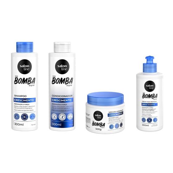 Imagem de Kit Salon Sos Bomba Original Shampoo+Cond+Masc+Creme Pentear