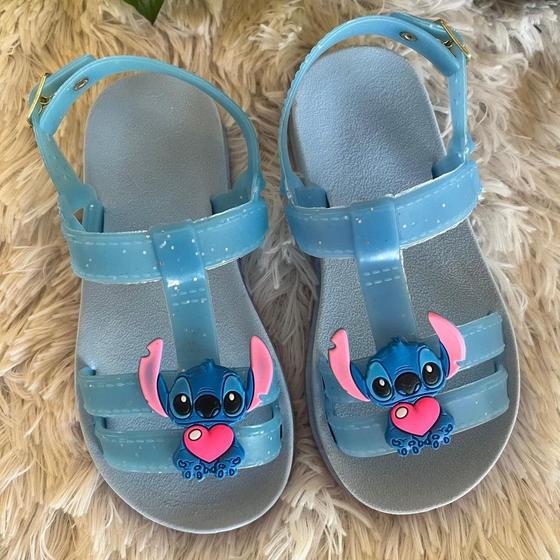 Imagem de Kit Sandália e Bolsa Stitch Infantil  Disponível em Azul, Rosa Bebê e Preto