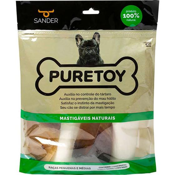 Imagem de Kit Sander Puretoy Mastigáveis Naturais para Raças Pequenas e Médias