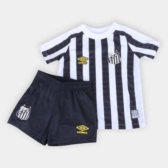 Imagem de Kit Santos Infantil II 21/22 s/n Torcedor Umbro - Branco+Preto