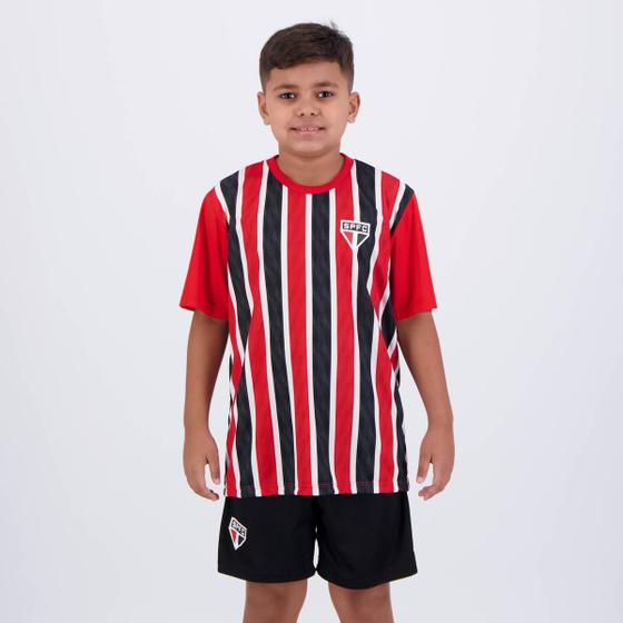 Imagem de Kit São Paulo Mini Craque Infantil Vermelho e Pret