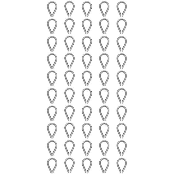 Imagem de Kit Sapatilha Para Cabo De Aço 1/8'' - 8,0001 (Com 50 Unidades) - Nord