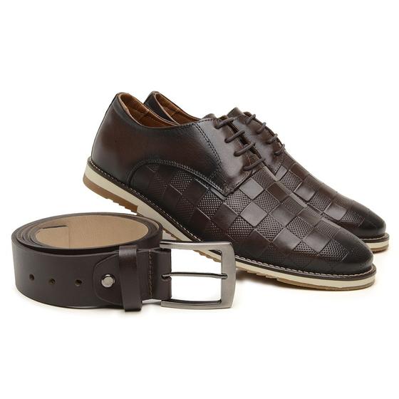 Imagem de Kit Sapato Oxford Com Cinto Básico Autem Originals Fecho Cadarço