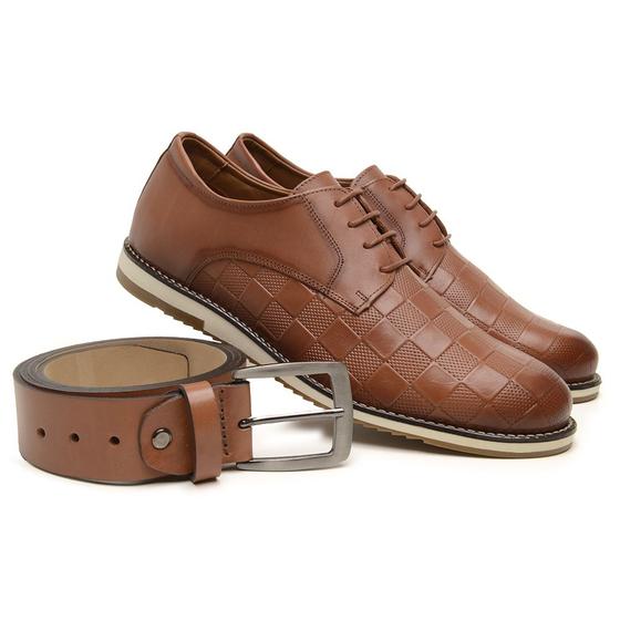 Imagem de Kit Sapato Oxford Com Cinto Básico Yoyo Store Fecho Cadarço
