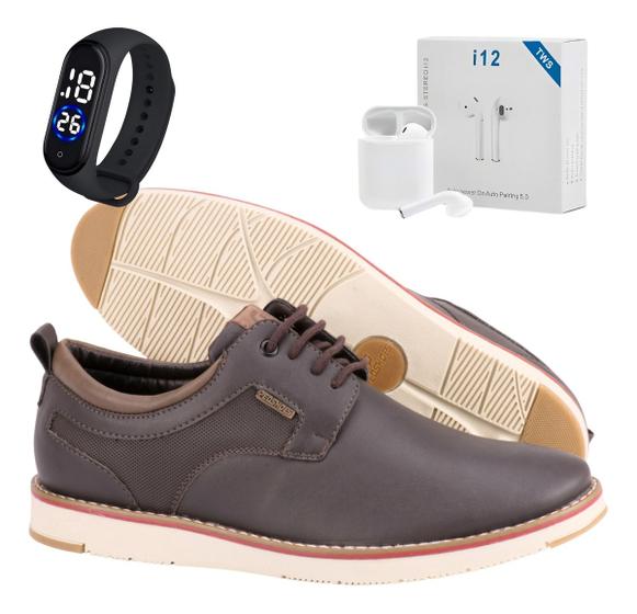 Imagem de Kit Sapato Oxford Masculino Relogio Band Clássico Conforto