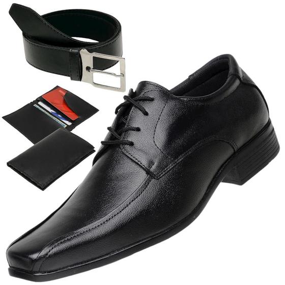 kit Sapato social masculino todo em couro com carteira e cinto. Menor preço em kit Sapato social masculino todo em couro com carteira e cinto.