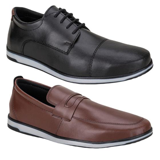 Imagem de Kit Sapato Social Mocassim Oxford Masculino Sapatenis Tenis