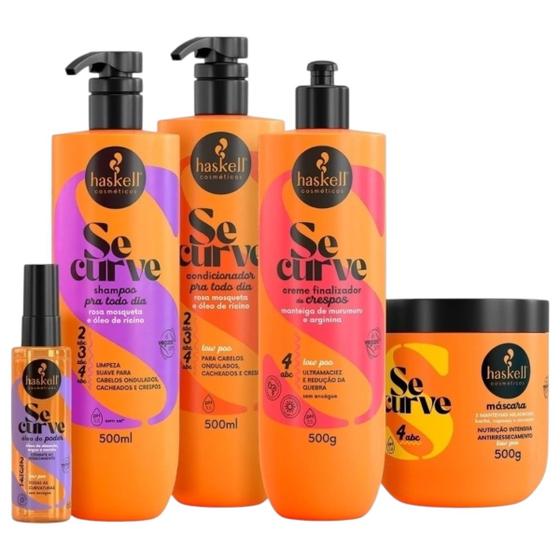 Imagem de Kit Se Curve Cabelos Crespos 5 itens 500ml Haskell