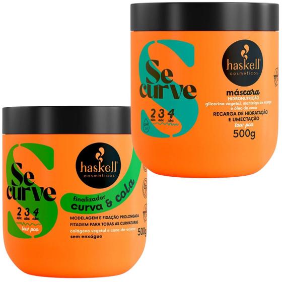 Imagem de Kit Se Curve Finalizador Curva e Cola + Máscara Hidronutrição 500ml Haskell