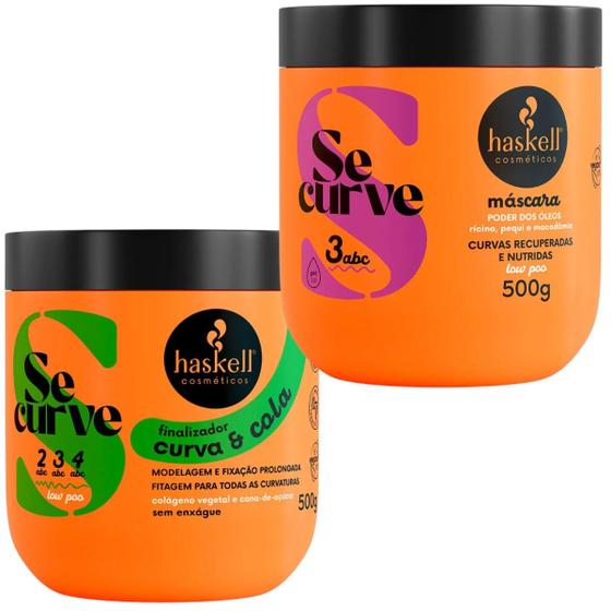 Imagem de Kit Se Curve Finalizador Curva e Cola + Máscara Poder Dos Óleos 500ml Haskell