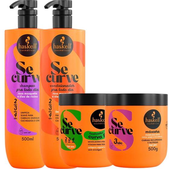 Imagem de Kit Se Curve Shampoo + Cond + Finalizador Curva e Cola + Máscara Poder Dos Óleos 500ml Haskell