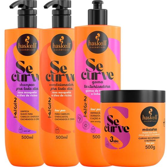 Imagem de Kit Se Curve Shampoo + Cond + Goma Texturizadora + Máscara Poder Dos Óleos 500ml Haskell